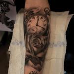 Tattoos - Clock and rose (healed) - 109888